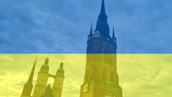 Halle (Saale) Ukraine Flagge