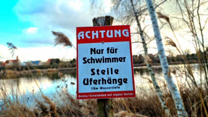 Warnung Schwimmer