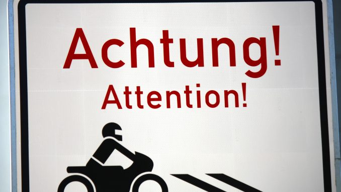 Motorrad Schild Lärm