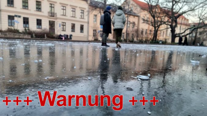 Warnung Eisfläche
