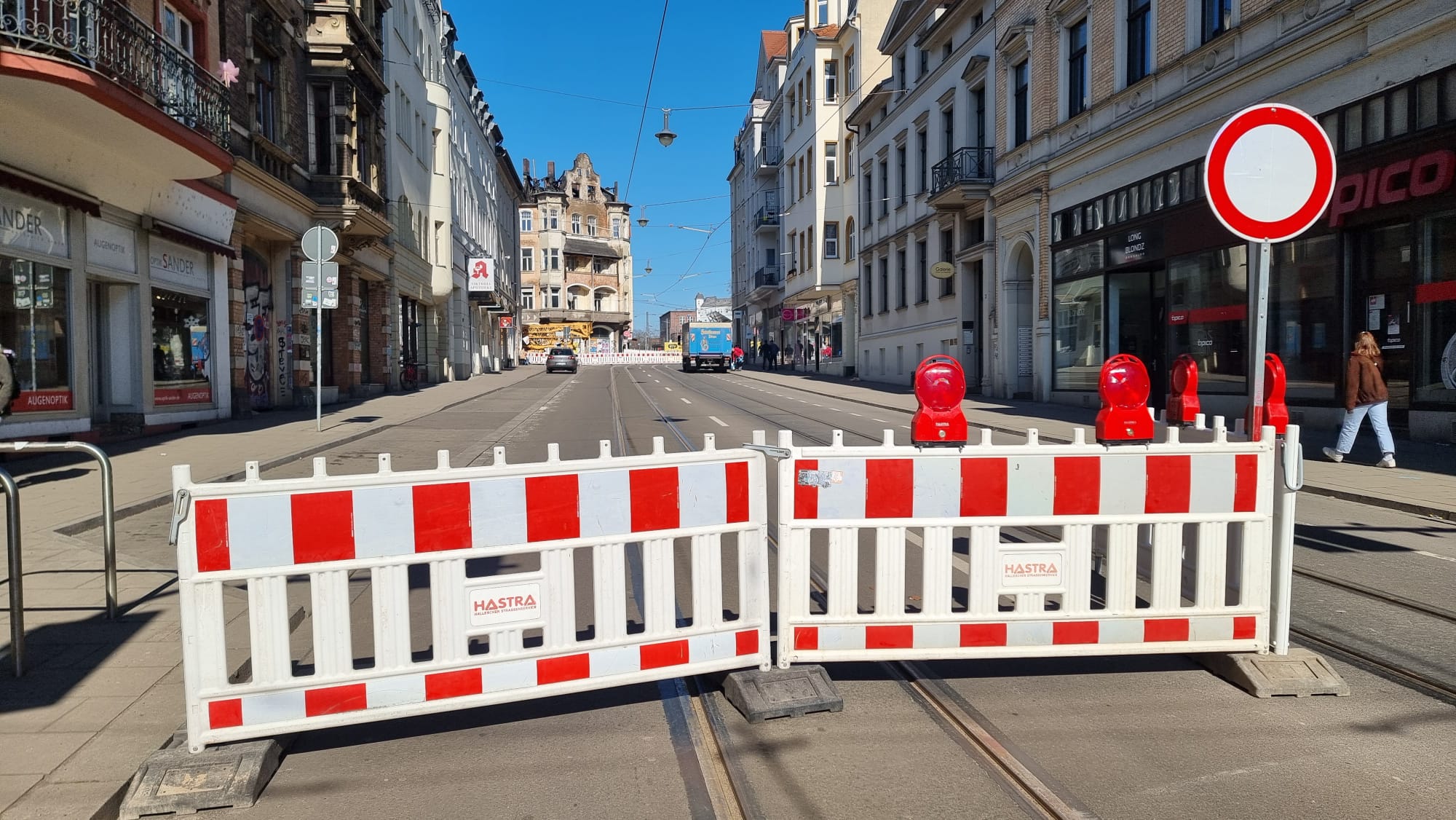 Sperrung Steinstrasse Halle